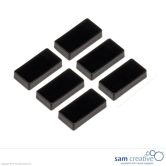 Whiteboard magnet 12x24mm rectangle black (set 6)