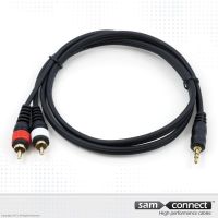 2x RCA to 3.5mm mini Jack cable, 0.3m, m/m
