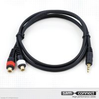 2x RCA to 3.5mm mini Jack cable, 0.3 m, f/m