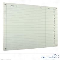 Whiteboard Glass Day Planner To-Do 120x240 cm