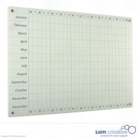 Whiteboard Glass Year Planner Mon-Fri 100x150 cm