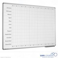 Whiteboard Year Planner Mon-Fri 60x90 cm