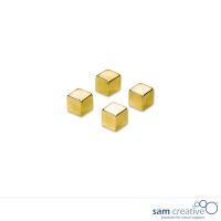 Glassboard magnet 10mm cube gold (set 4 pcs)